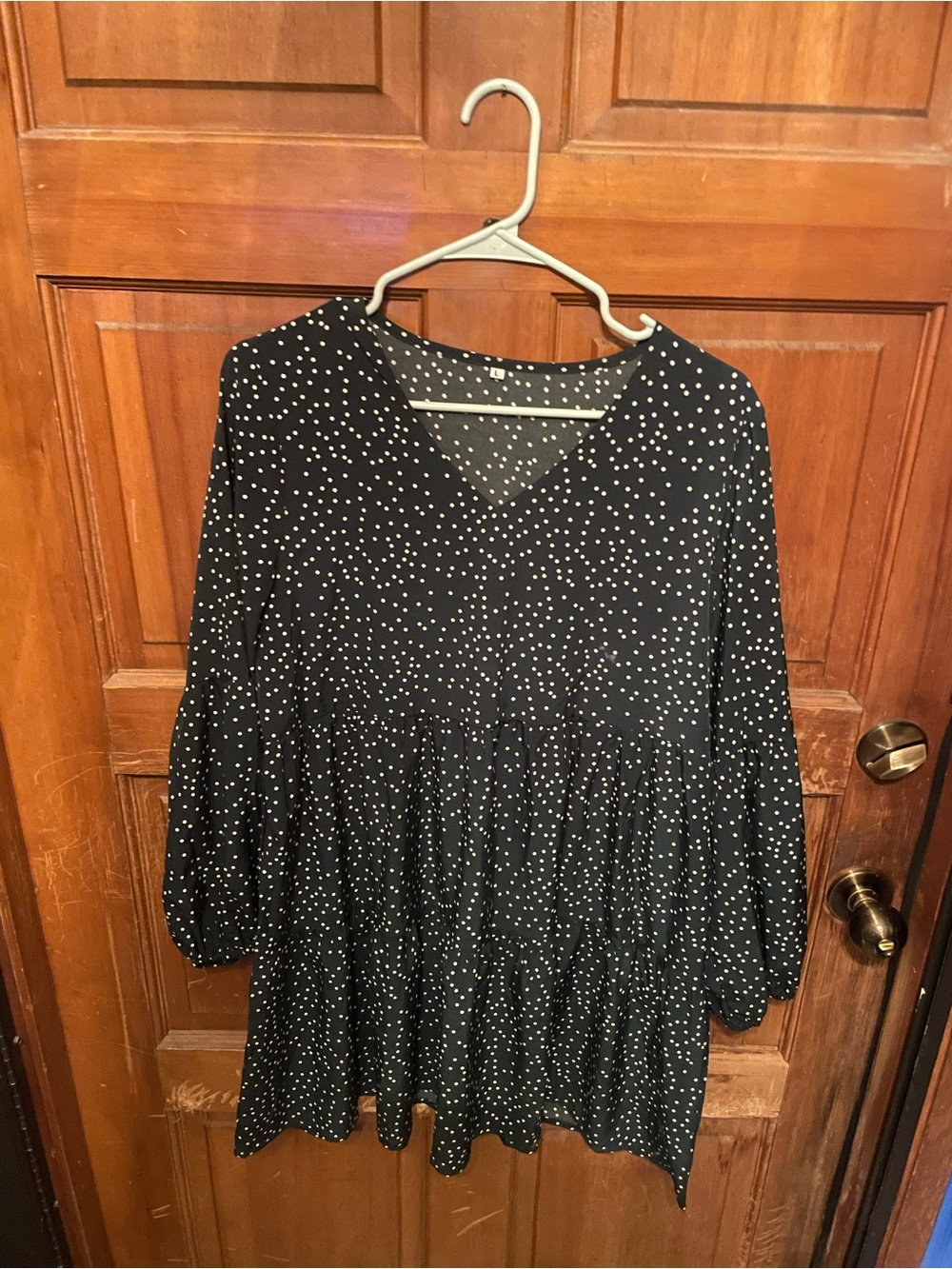 Emerald Dark Green w/White Polka Dot Dress
